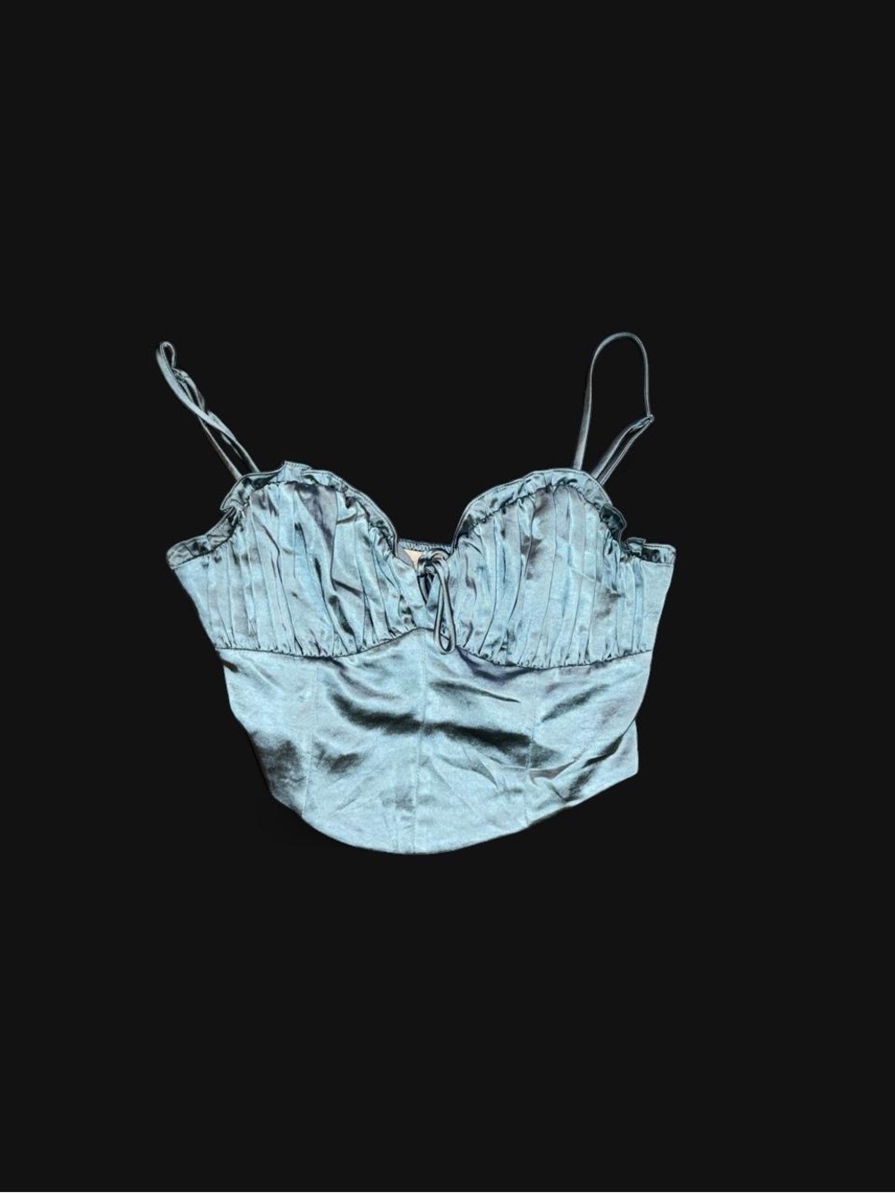 Altar’d State Satin Corset Crop Top in Light Green